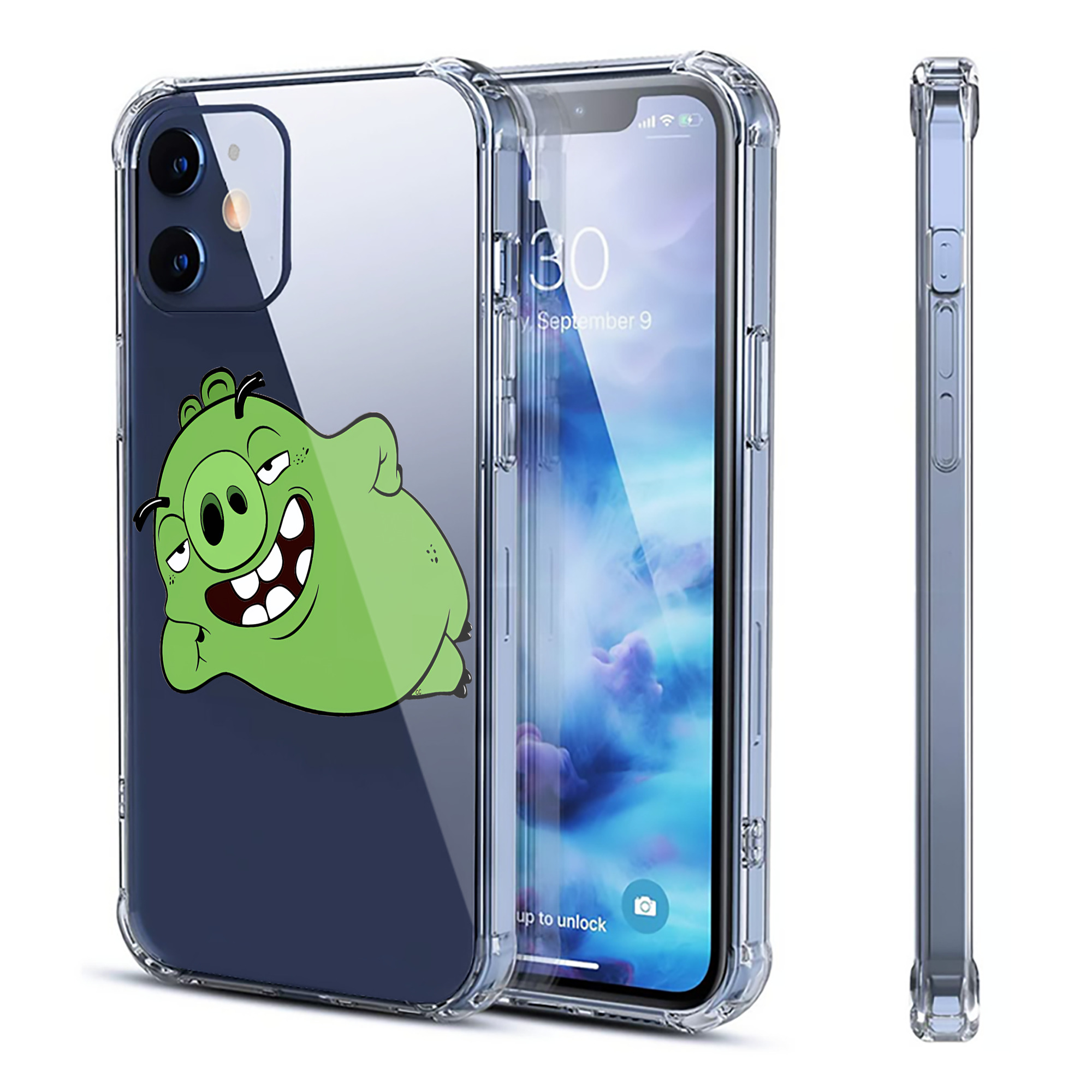 （画像用） Angry Birds アングリーバード 【iPhone 12シリーズ対応】透明スマホケース（クリアソフトケース）